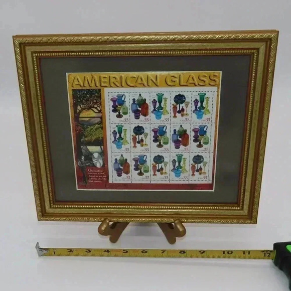 Vintage, framed, 1999 33c American Glass: Freeblown Glass stamps - Picture 2 of 6